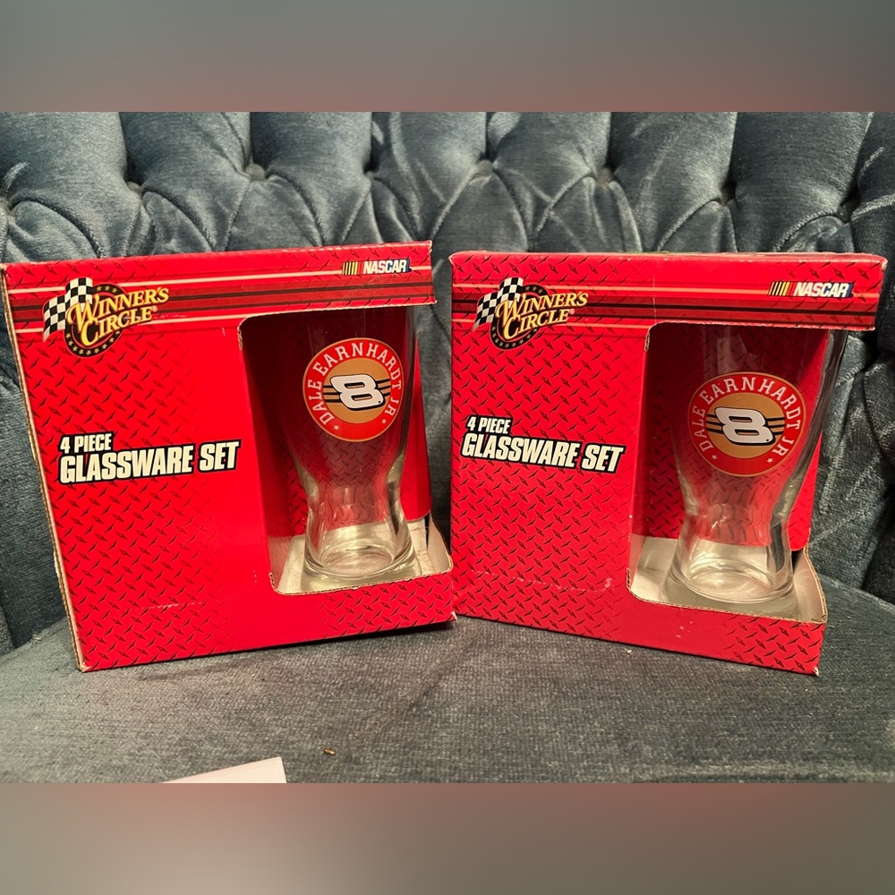Nascar Dale Earnhardt Jr #8 4-piece glassware set ✋🏻 ONLY ONE SET OF 4.